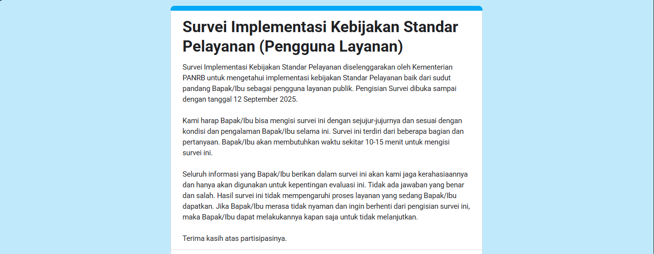 Yuk, Ikuti Survei Kepuasan Layanan!
