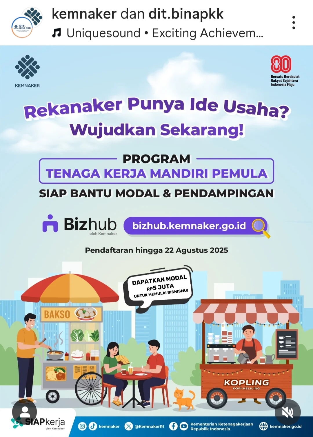 Pendaftaran Program Tenaga Kerja Mandiri Pemula (TKMP) dan

Program Padat Karya dari Kementerian Ketenagakerjaan RI!