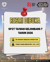 Informasi Pendaftaran SP2T Taiwan Gelombang 7 Tahun 2026